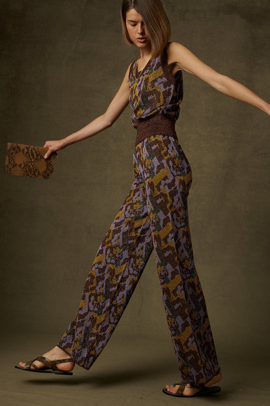 CAMISETA SIN MANGAS DE PUNTO PETON MORADO