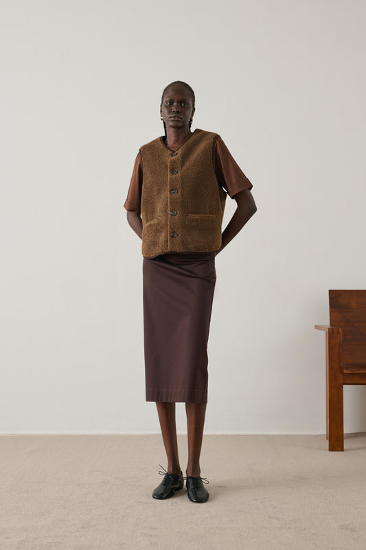 Gilet sans manches Fusil - Marron - Femme