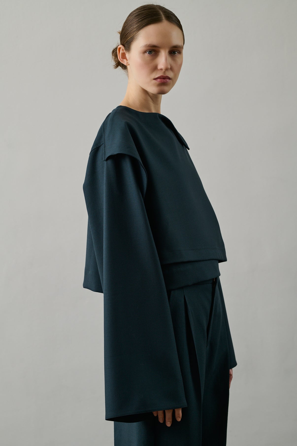 Blouse Eva - Pétrole - Laine - Femme vue 4