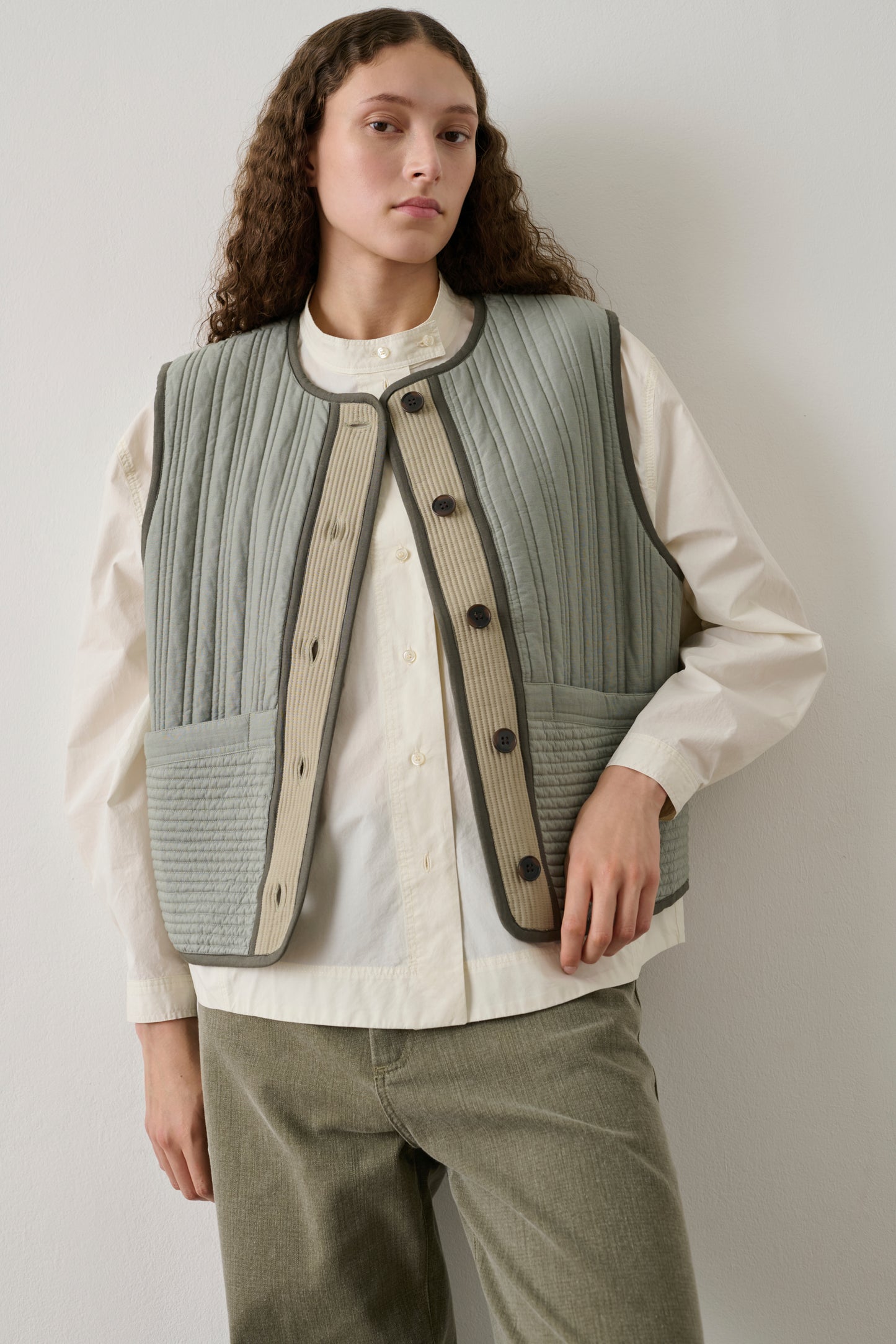 Blouson Hima - Vert D'Eau/Beige - Coton - Femme